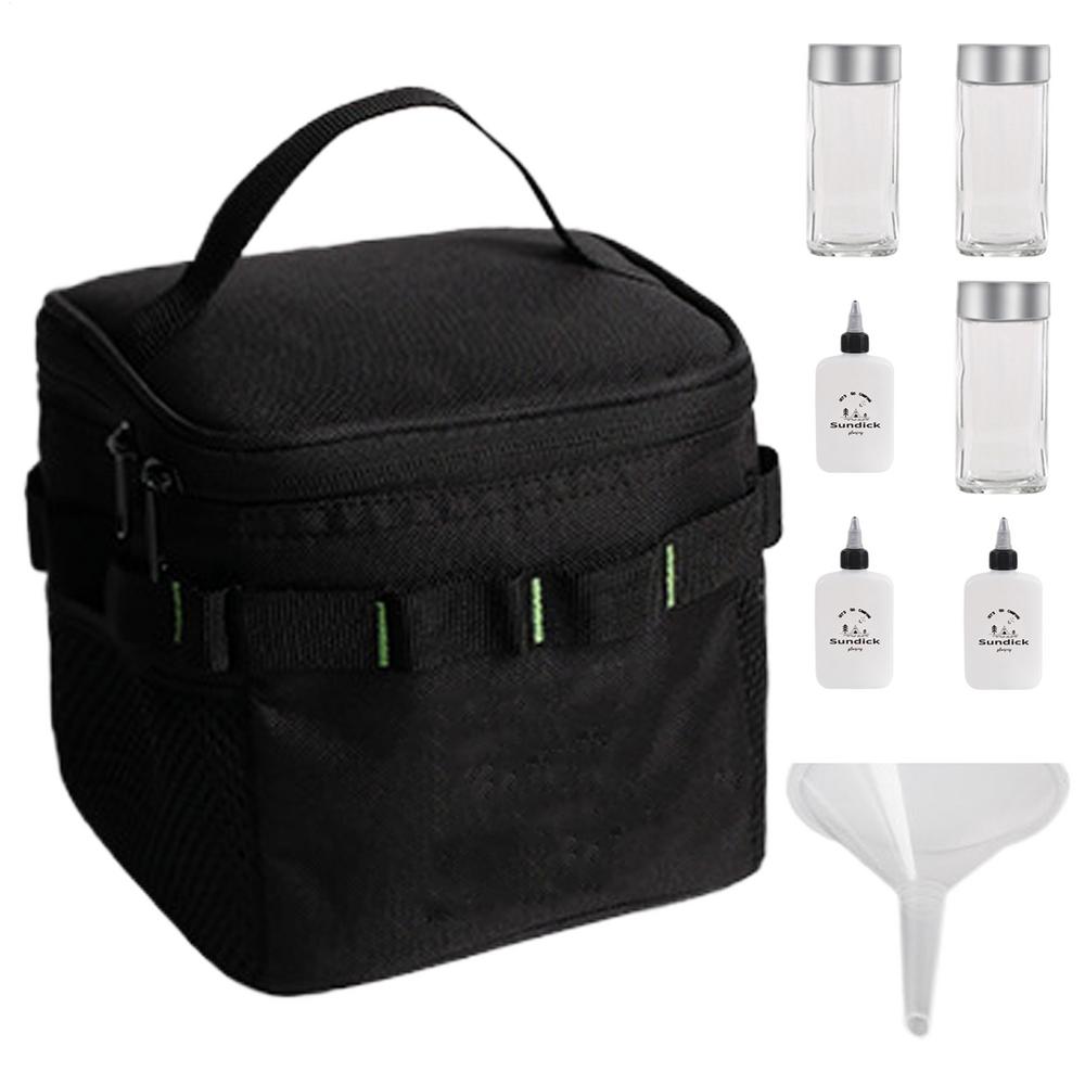 Travel Seasoning Kit Waterproof 6 Bottles Organizer Set Camping Seasoning Organizer For Friends Outdoor Backpacking Hiking BBQ чёрный