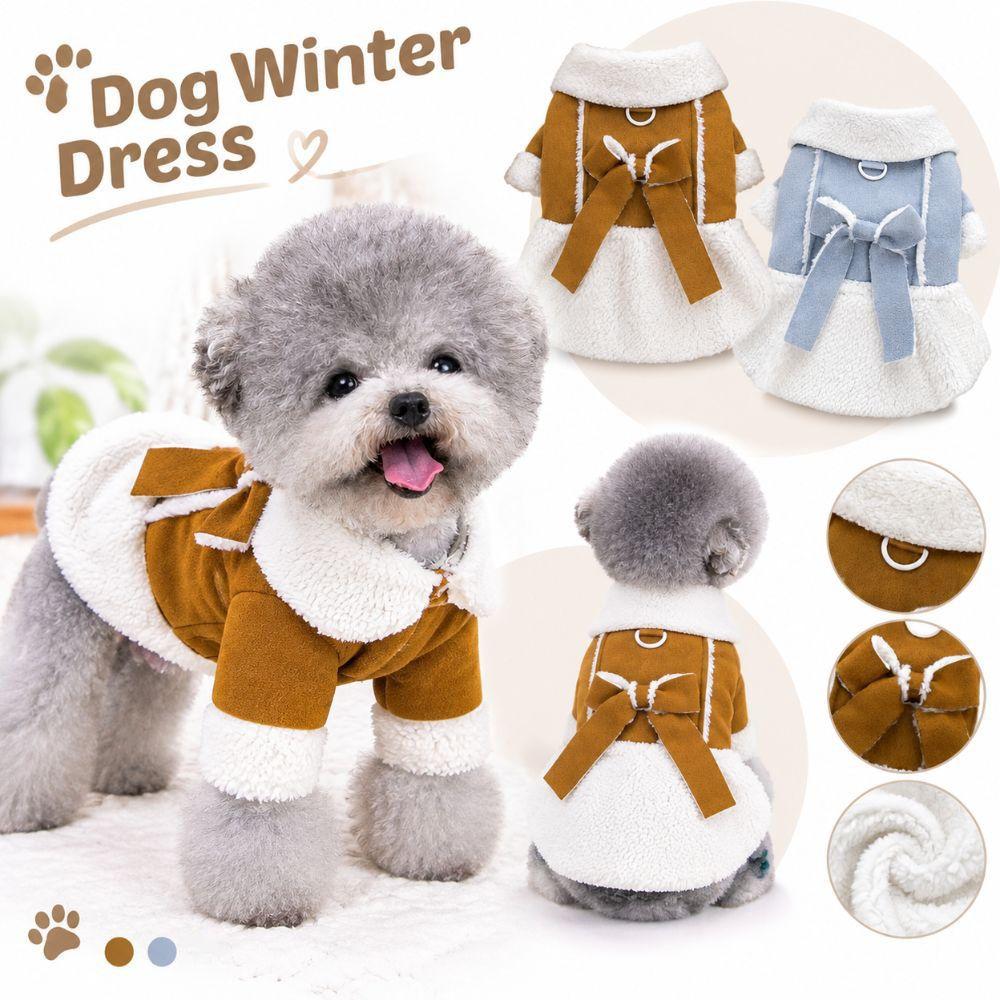 Fleece Puppy Winter Skirt Suede Dog Winter Dress New Pet Clothes Small Dogs