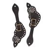 1Pair Spur Strap Leather Rhinestone Western Vintage Style Horse Riding Protective Equipment for