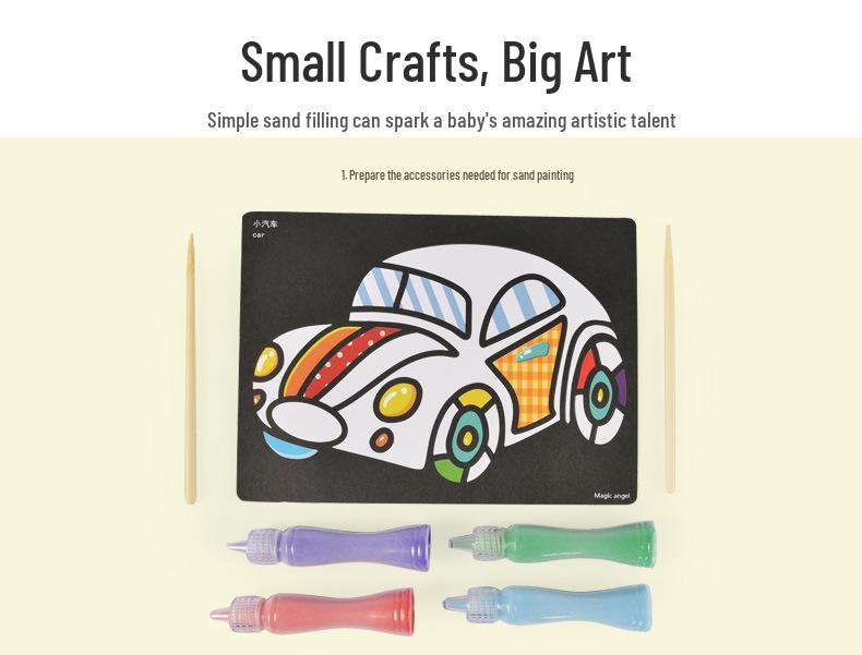 Kids' 3D Sand Art Bottle Set: DIY Creative Glue Painting Toy for Girls