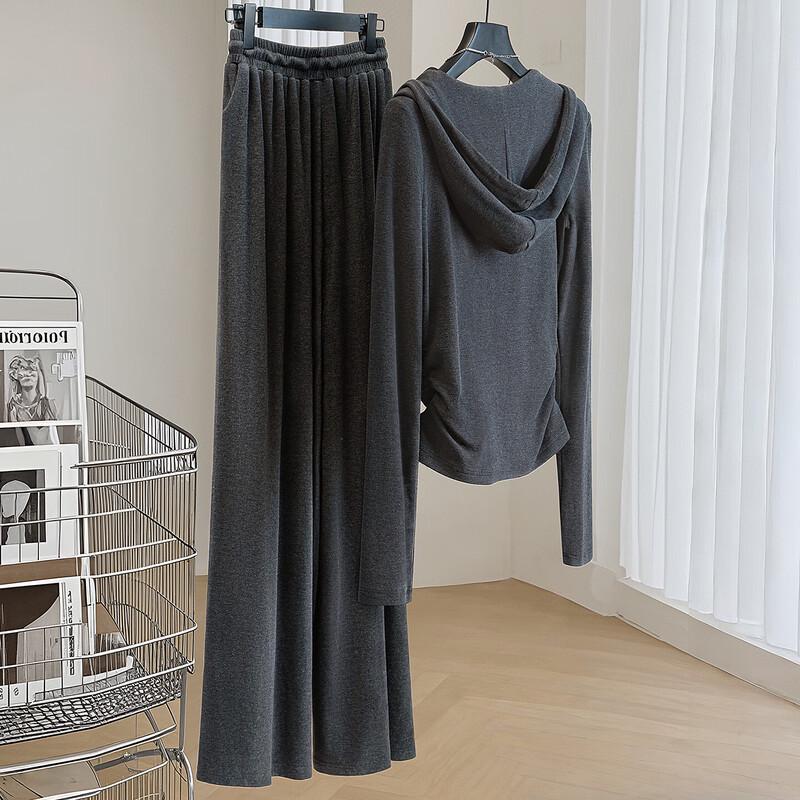 Women's Autumn Fake Two-Piece Top & Pants Set