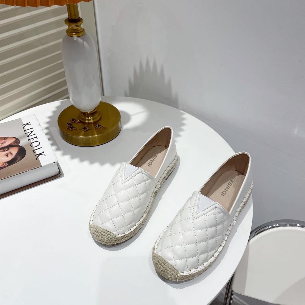 Fashion 2025 Delicate Fisherman Shoes Woman Quilted Espadrilles Shoes Stiching Rubber Flats Women Oxfords Leather Sneakers Femme Loafers