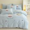 2026 Luxury Pure Cotton Embroidery Bedding Set - Four-Piece Brushed Cotton Duvet Cover & Sheets.