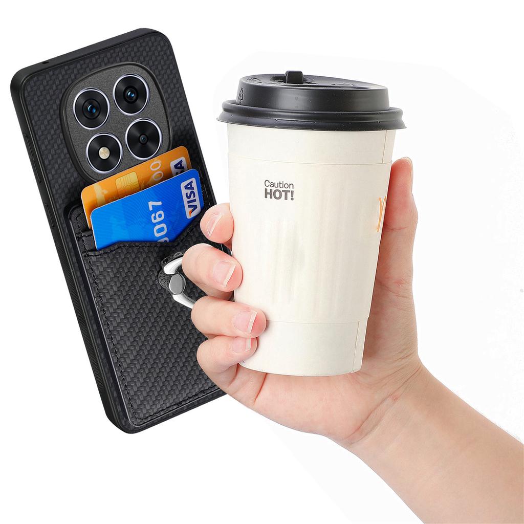Etui na Xiaomi Redmi Note 14 Pro+ 5G z przegródkami na karty, uchwytem pierścieniowym, podstawką i osłoną na telefon