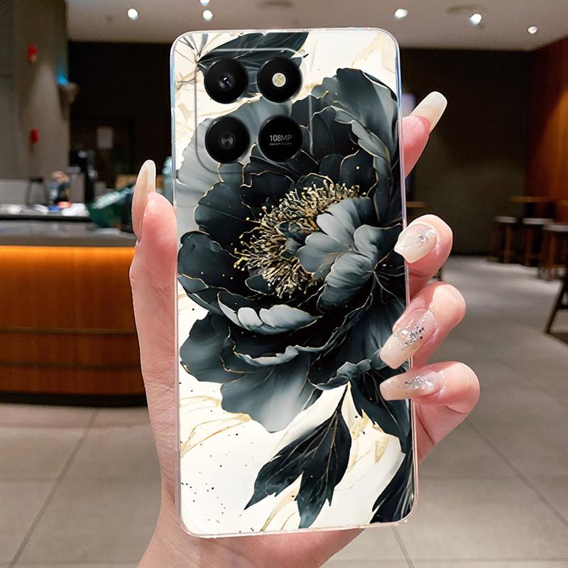 For Honor 400 Smart 5G Case Honor X7d 4G 5G Cover Clear Luxury Fashion Butterfly Flower Soft TPU Silicone Transparent Phone Case