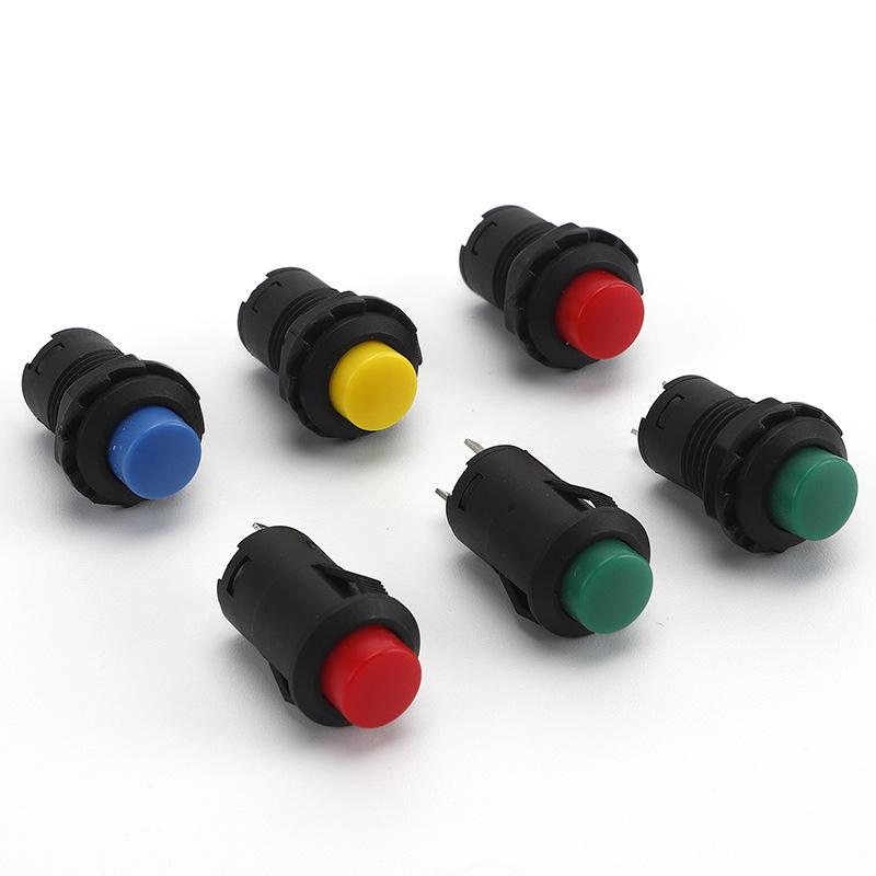 12MM Round Momentary Push Button Switch, Non-Locking/Self-Resetting & Self-Locking