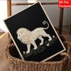 Pearl Art Painting Home Wall Decor Lion Pearl Gemstone Painting Picture Crafts Adult/Beginner Gift Creative Home Decor Unframed DIY Diamond Mosaic