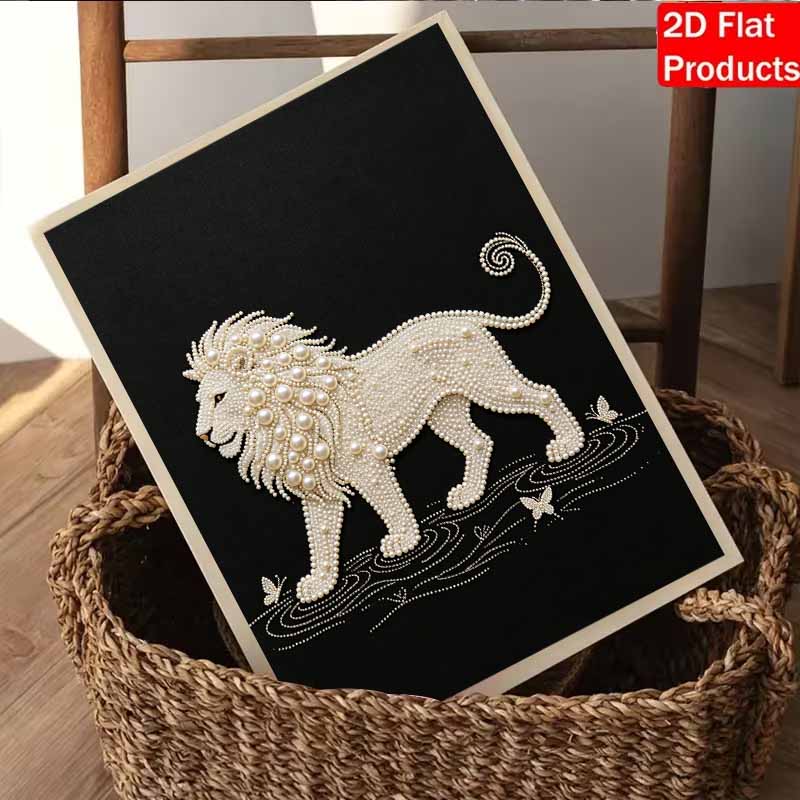 Pearl Art Painting Home Wall Decor Lion Pearl Gemstone Painting Picture Crafts Adult/Beginner Gift Creative Home Decor Unframed DIY Diamond Mosaic