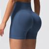 High-Waisted Seamless Cycling Shorts with Hip-Lifting Design - Women's Three-Point Solid Color Yoga Fitness Pants