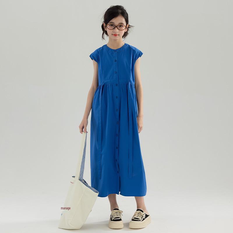 

Стильное летнее длинное платье для девочек: Однобортный, Парный для родителей и детей 150 cm