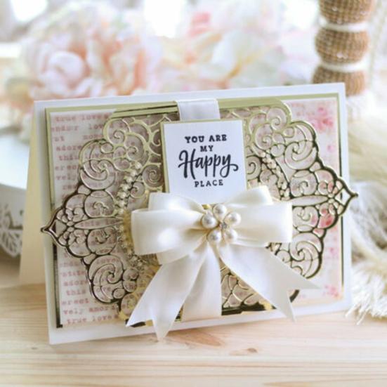 Krajkový rámeček Kovové vyřezávací šablony DIY Scrapbooking Papírové karty Album Děrovací šablona