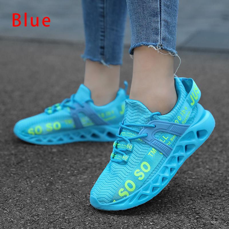 Couple's Fashion Sneakers Breathable Mesh Running Sports Shoes Elastic Casual Shoes Shock Absorption Trainers