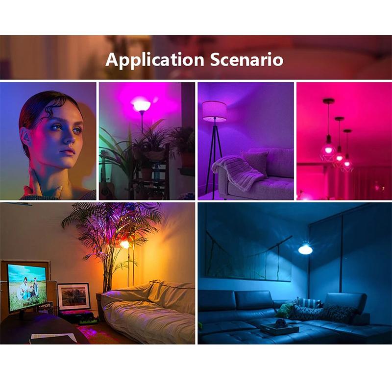 Becuri LED RGB cu schimbare de culoare, 9W Becuri LED RGB cu telecomandă 16 Culori Bec Multicolor Dimmabil Lumină Pentru Dormitor Petrecere Decor Acasă