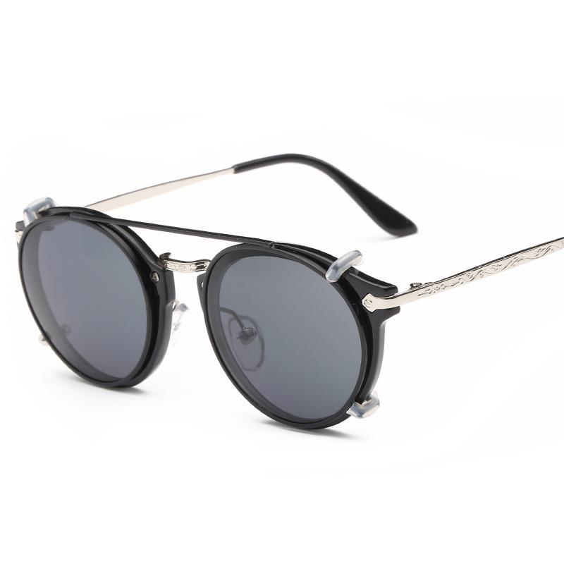 Hengxin 2025 Punk Retro Clip-on Sunglasses - Unisex Trendy Design