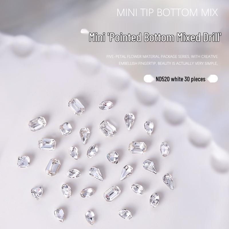 

Украшения для нейл-арта: Мини Белые Фигуры Бриллиантовой Огранки - Октагон, Капля, Сердце, Неправильная (30шт)