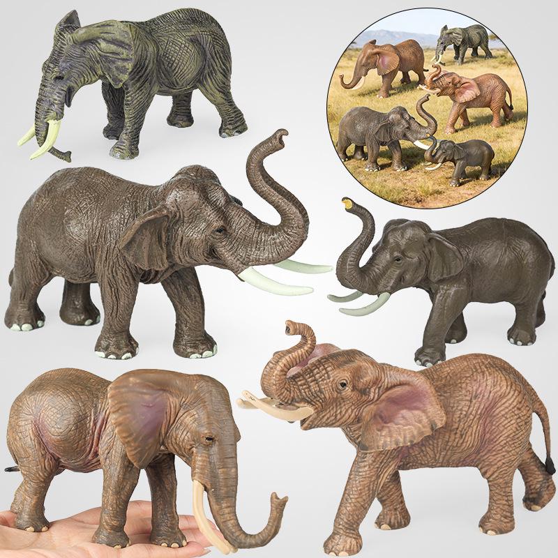Wild Animal Model: Solid Elephant & Mammoth Toy for Children