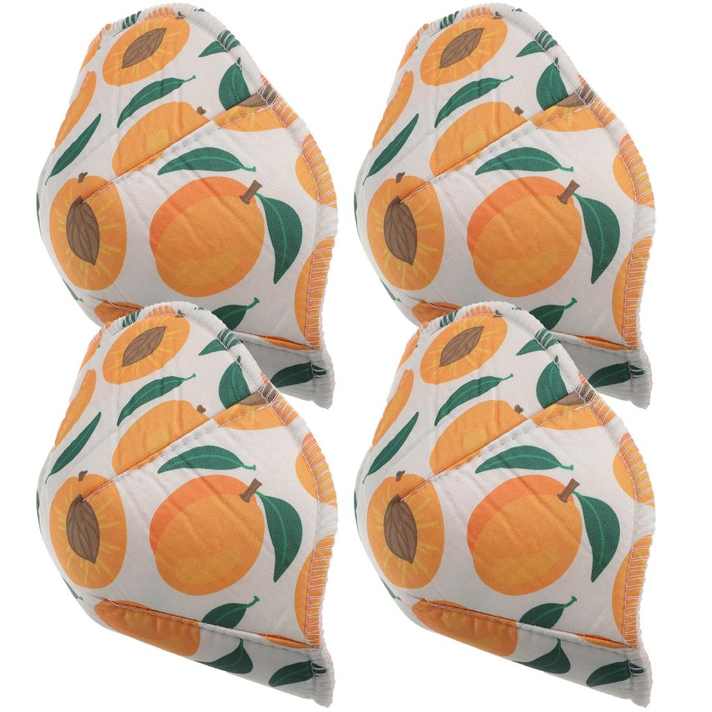 4pcs Microwave Bowl Cover Colorful Fruit Pattern Heat Resisting Anti-Slip Mat For Hot Bowls Kitchen Supplies Bowl Holder