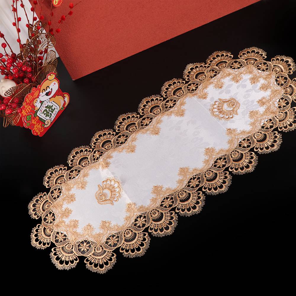 

Цветочная вышивка Овальная кружевная скатерть Полиэстер Винтаж Европа Скатерть для обеденного стола Маслостойкая Изысканная салфетка подстаканник для журнального столика Стол S