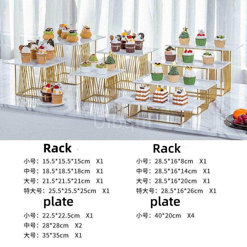 show exhibition Gold Shiny Cake rack sushi Snack Stand ceramic Plate Buffet Banquet Decor Wedding dessert table display holder