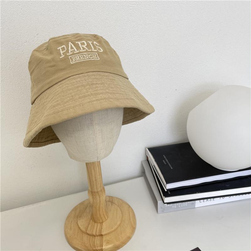 

Шляпа Универсальный стиль Изысканная вышивка букв Женские шляпы от солнца Рыбацкая Khaki