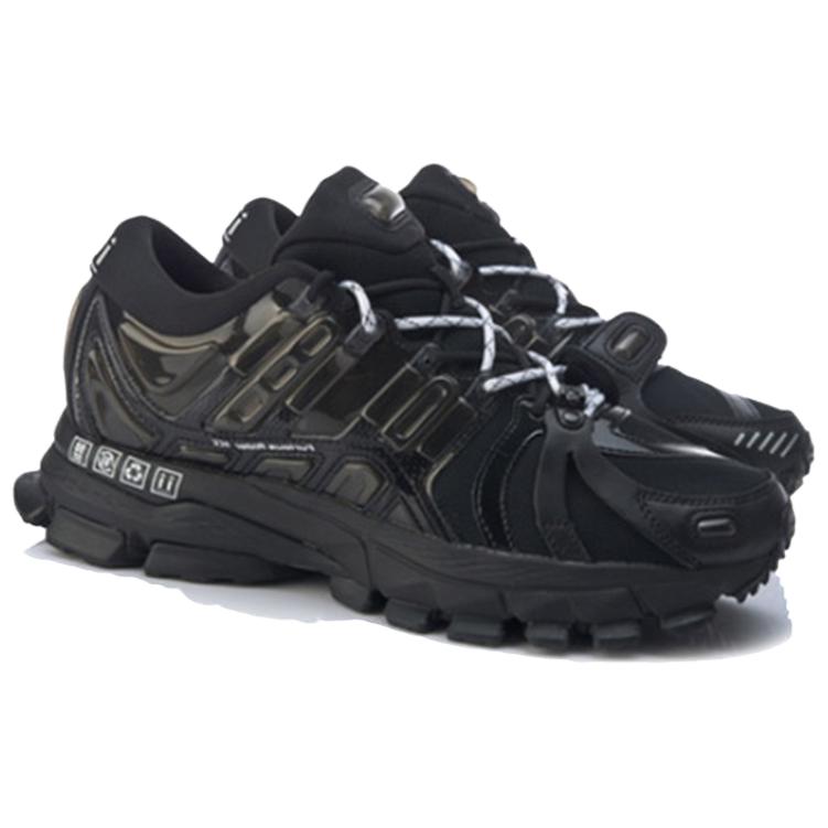 Li Ning Cushioning Slip Resistant Low Top Running Shoes Women's Pure Black ARZP014-4