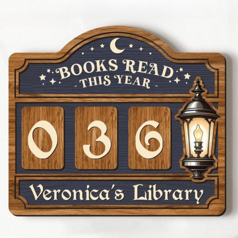 1 st Läsräknare Trähantverk Hänge Rolig Bokhylles Dekoration Prydnad för Hembibliotek Bokläsning Spårare Dekor