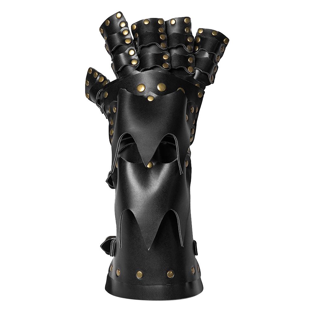 

Mens Steampunk Gothic Gloves Vintage PU Leather Fingerless Mittens for Costume Party Fancy Dress Cosplay Wrist Arm Warmer чёрный