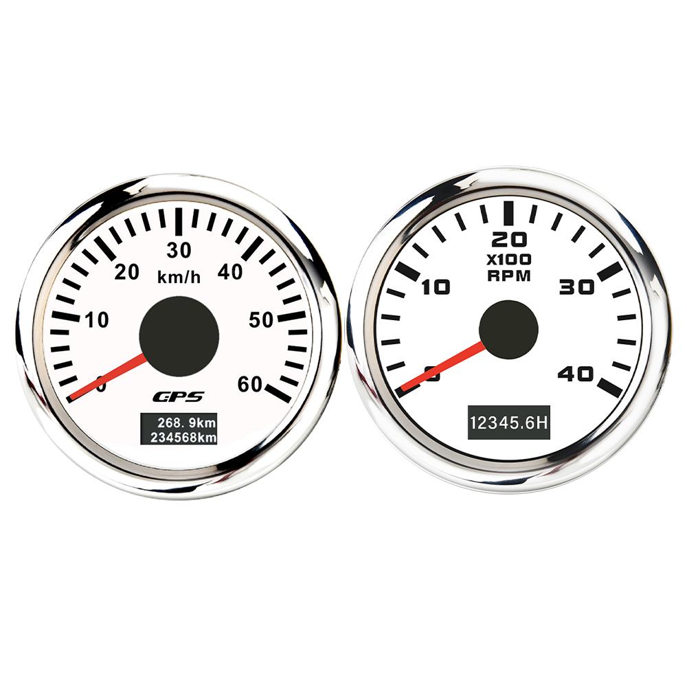 ELING 52mm 2 Gauge Set GPS Speedometer 30 60 80 120 200 Km/h 3K 4K 6K 8K RPM Tachometer with Backlight for Car Boat Truck