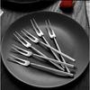 304 Stainless Steel Fruit Fork Cake Dessert Fruit Picks Mooncake Pick for Parties and Events Party Kitchen Tableware