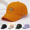 Casquette de Baseball Broderie Arc-en-ciel Douce Casquette Ajustable Décontractée Streetwear Casquette Papa Voyage en Plein Air