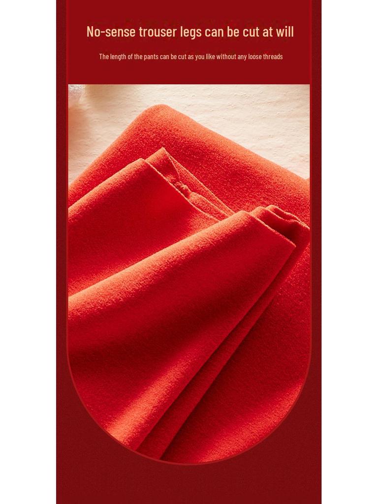 Couples' Bright Red Benmingnian Thermal Underwear Set for Autumn
