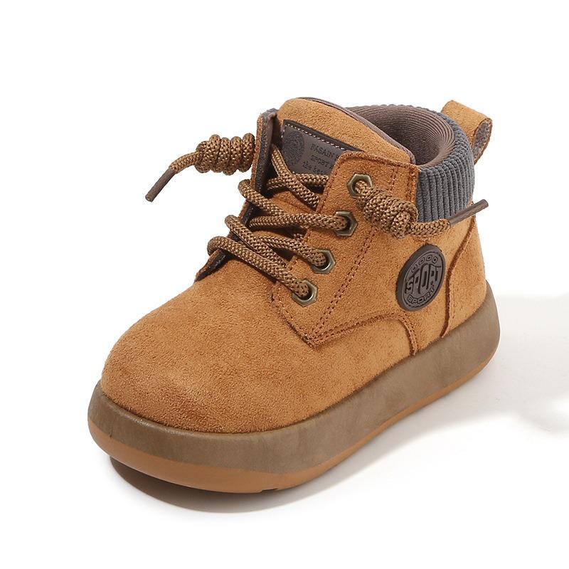 Kids Vintage British Style Soft Sole Low Top Ankle Boots Unisex Children Casual Shoes