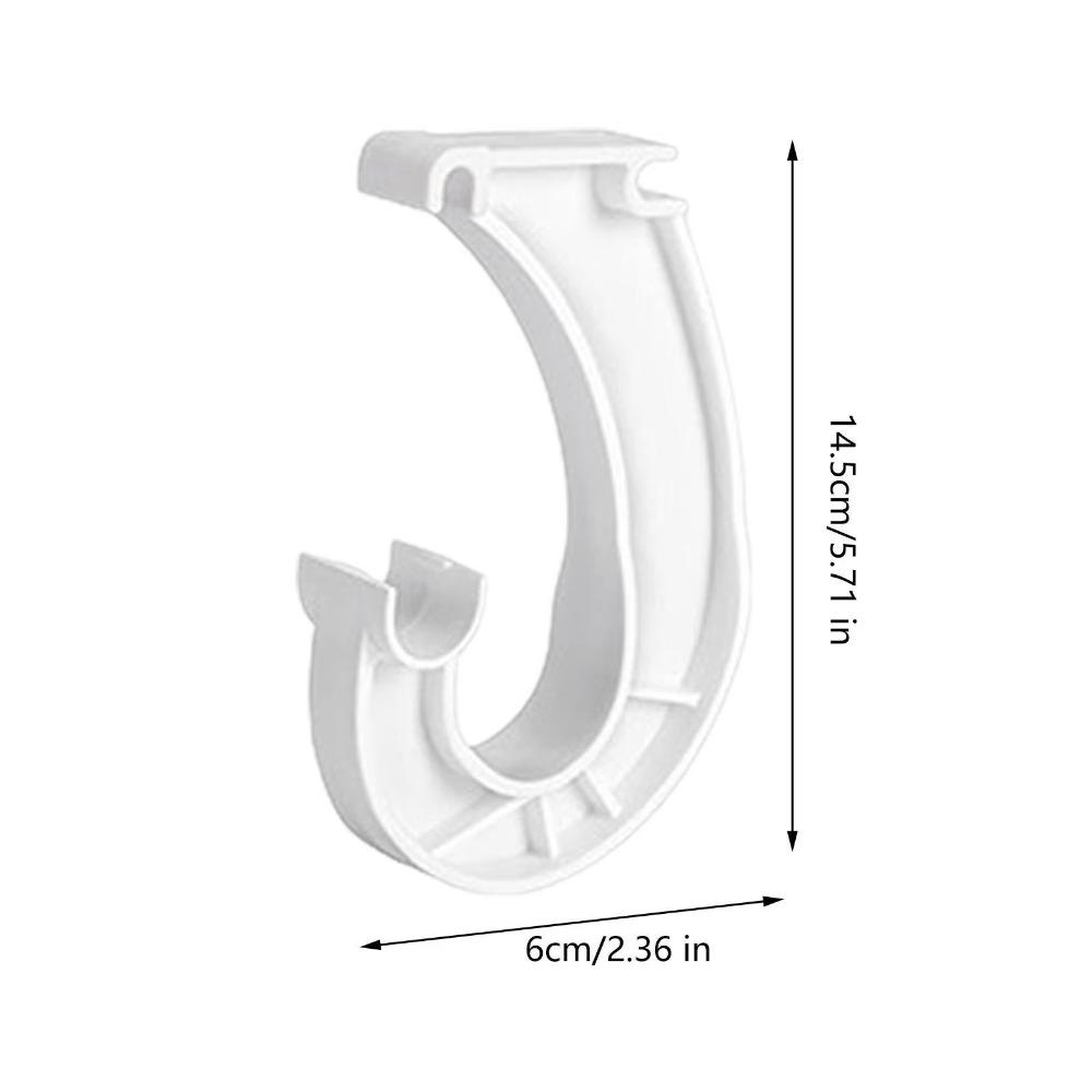 1pc J-Shaped Hanging Closet Rod Brackets Sturdy Curtain Rod Holder Closet Pole Support  Hardware