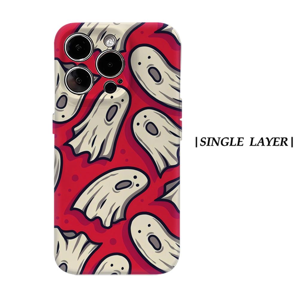 

Red Ghost Phone Case for IPhone 17AIR 16E 16 15 14 13 12 11 17 Pro Max Plus Double-layer Back Cover IPHONE17PROMAX