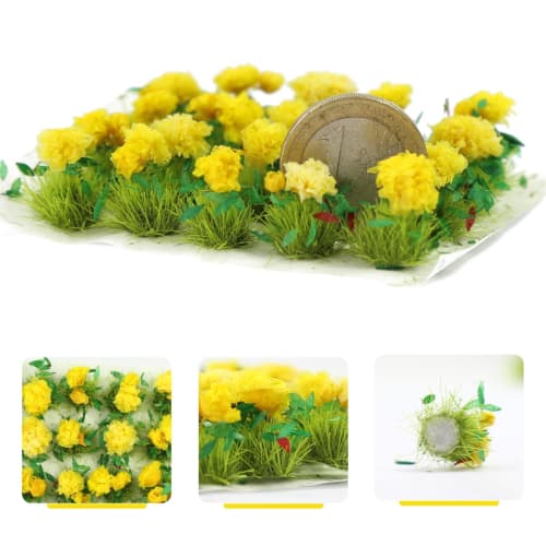 

Artificial Grass Realistic Flower Cluster Model Railroad Fairy Garden Micro Landscape Diorama DIY Railway Model Diorama Scene Accessories (Moonflower)