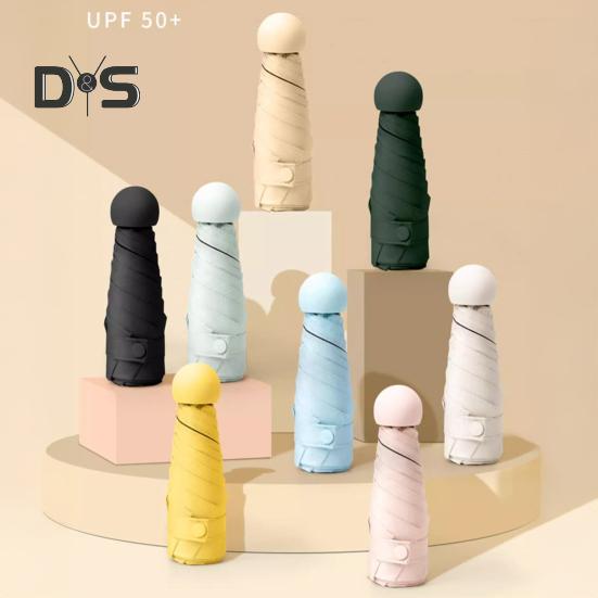 Parapluie de voyage UPF 50+ avec 8 baleines renforcées pour les UV, le soleil et la pluie, mini parapluie de poche pliable avec étui pour sac à dos