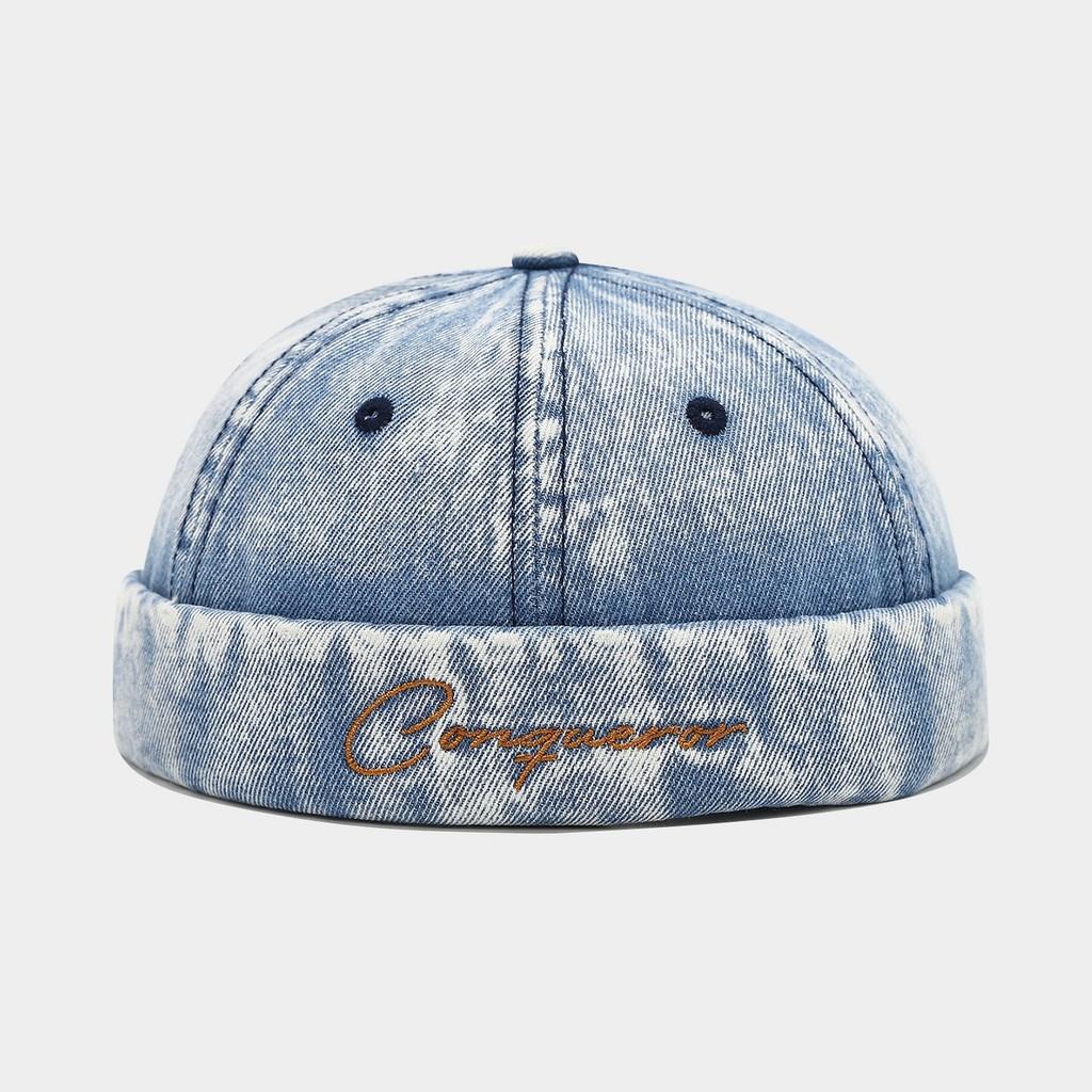 Denim Dad Hat With Embroidered Letters For Casual Street Style In Winter