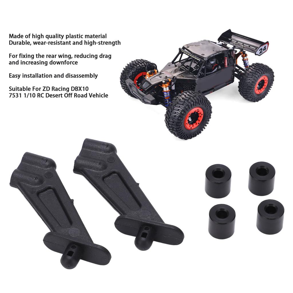RC Car Rear Wing Bracket Black Plastic High Strength Replacement RC Car Rear Wing Bracket For ZD Racing DBX10 7531 1/10
