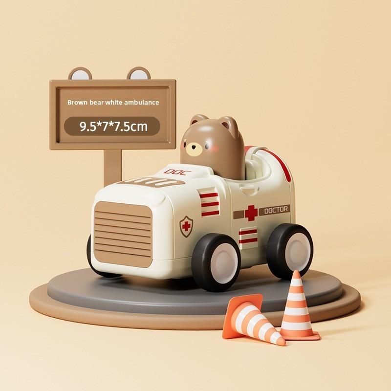 Childrens Animal Pressing Car Toy With Pullback Action For Interactive Play