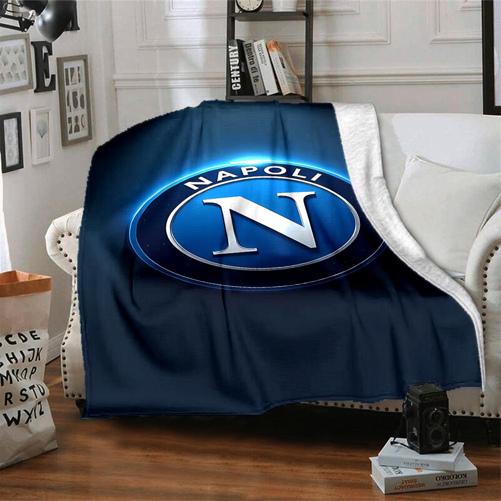 1pc Blanket - NAPOLI LOGO Print Design,Lightweight Blanket for Sofa,Bed- Soft &Warm,Gift for All Seasons