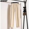 Dimanaf 2023 New Autumn Winter Plus Size Women Pants Trousers Loose Casual Thick Cotton Wool Long Pants Solid