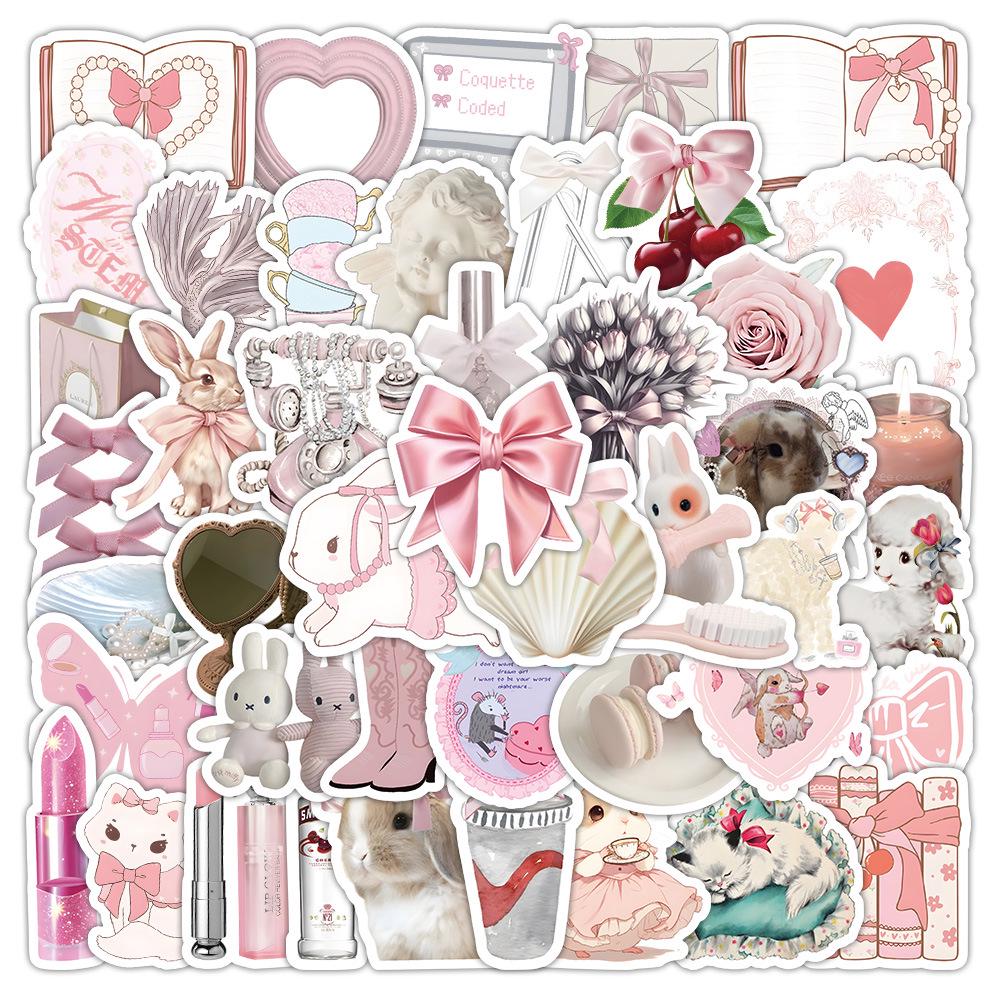 

60 листов многоцветных наклеек в стиле ИНС: Реалистичные маленькие объекты в синем, розовом, фиолетовом, желтом и зеленом цветах