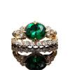 Cold Style Retro Emerald Women's Fashion Set Ring Versatile Daily Tail Ring Ring