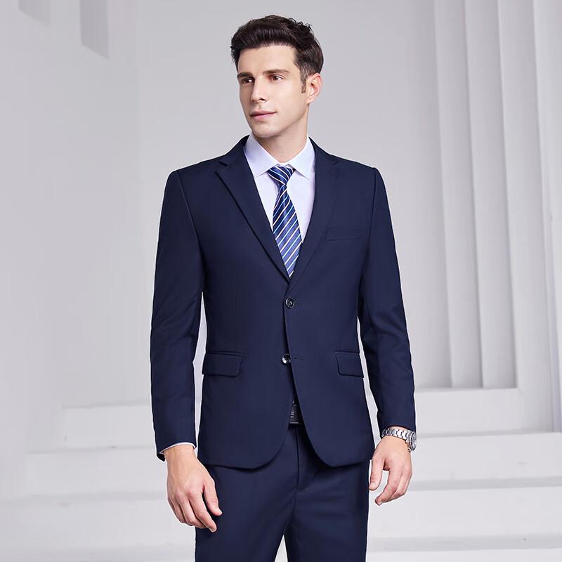TLOMAN Wrinkle-Free Navy Blue Business Suit Set for Men and Women