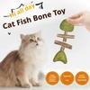 Natural Catnip Toy Interactive Chewing Catnip Fish Bone For Indoor Cats, Catnip Molar Toy Cats Wooden Tooth Cleaning Chew Sticks