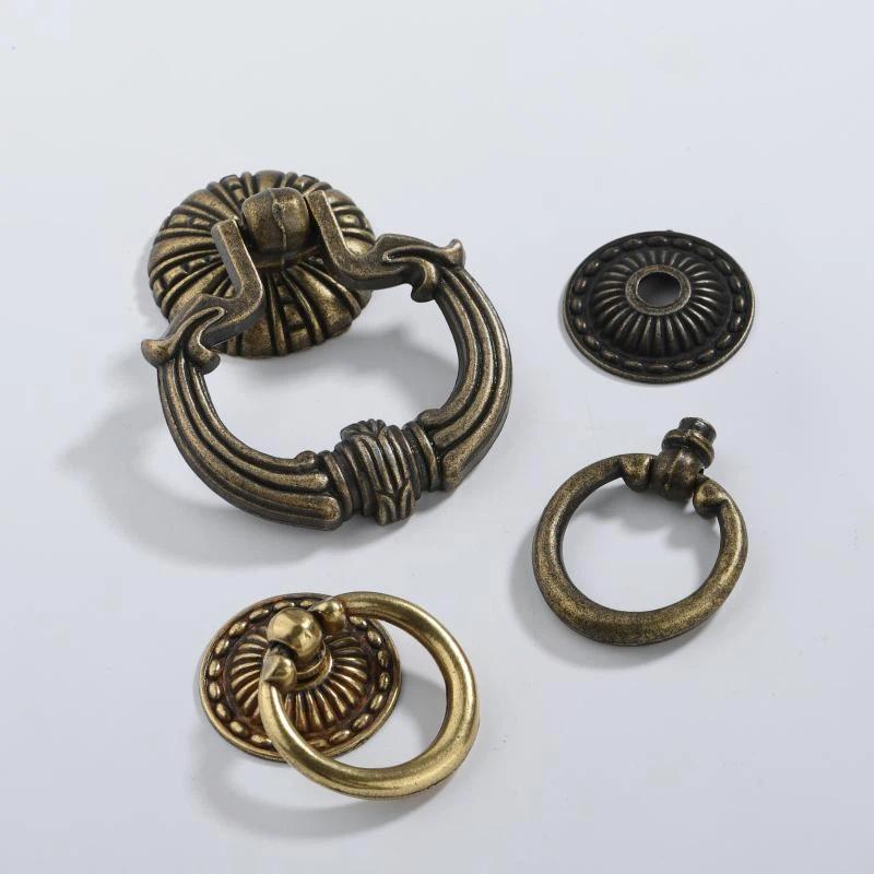 Heavy Duty Retro Drawer Ring Pulls Zinc Alloy Multiple Vintage Styles for Bathroom Wardrobe Cabinet Home Decor