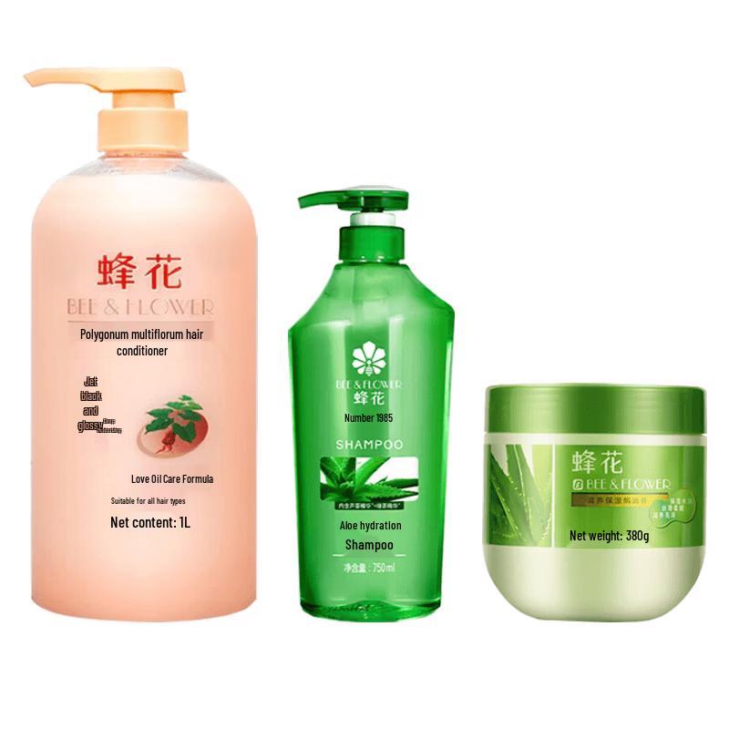 

BEE&FLOWER He Shou Wu Conditioner, Aloe Shampoo & Hair Treatment Set