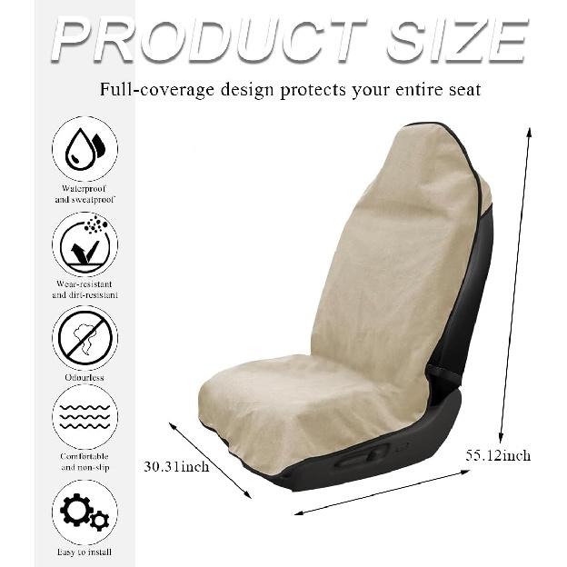 Waterproof Car Towel Seat Cover, Sweating Non-Slip Premium Towel Carseat Cover Protector, Universal Soft Machine Washable Car Truck SUV Front Seat