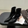 Fashion SUOJIALUN 2025 New Brand Women Ankle Boots Fashion Pointed Toe Sides Zipper Ladies Elegant Short Boot Thin High Heel Chelsea Sho