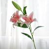 Umělé lilie se 3 květy v plném květu Dlouhá stonek Falešná květinová větev pro Svatba Večírek Kytice Domov Hotel Kancelář Zahrada Řemeslo Umění